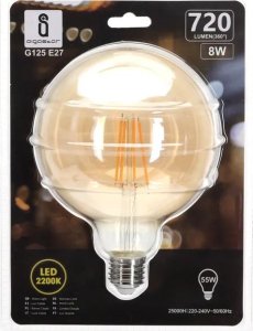 BestService Żarówka LED Lumax Amber LC160 8W E27 G125 700LM bursztynowa 6