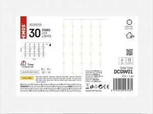 Dekoracja świąteczna Emos Dekoracje 30 LED kurtyna migające gwiazdki 120x90 8