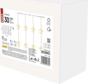 Dekoracja świąteczna Emos Dekoracje 30 LED kurtyna migające gwiazdki 120x90 9