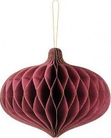 Dekoracja świąteczna PartyDeco Bombka papierowa Owal, bordo, 16x15cm one size 1