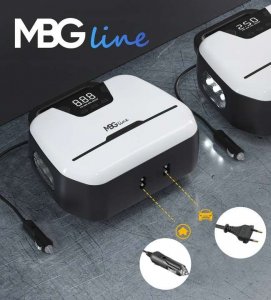 Kompresor samochodowy Mbg Line 12V / 230V LED pompka z wyświetlaczem LCD 3