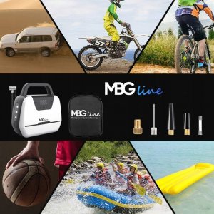 Kompresor samochodowy Mbg Line 12V / 230V LED pompka z wyświetlaczem LCD 9