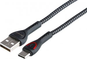 Kabel USB Myway Kabel MYWAY do ładowania i synchronizacji, w oplocie z mikrofibry, podświetlenie LED, 200 cm, USB   USB-C 2
