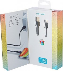 Kabel USB Myway Kabel MYWAY do ładowania i synchronizacji, w oplocie z mikrofibry, podświetlenie LED, 200 cm, USB   USB-C 4