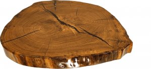 Wood & Resin Blat żywiczny z plastra drewna PDOB_080400_Z00 Żywica epoksydowa 57 cm x 64 cm x 6 cm | Szlifowany, Lakierowany spód (matowy) 1