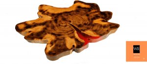 Wood & Resin Blat żywiczny z plastra drewna PDOB_092129_Z00 Żywica epoksydowa 40 cm x 78 cm x 5 cm | Szlifowany, Lakierowany spód (matowy), Opalany 1