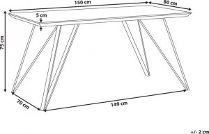 Beliani Stół do jadalni 150 x 80 cm efekt marmuru biało-złoty MOLDEN! 7