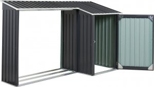 Beliani Stalowy domek narzędziowy z drewutnią szary AOSTA! 5