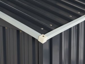 Beliani Stalowy domek narzędziowy z drewutnią szary AOSTA! 8