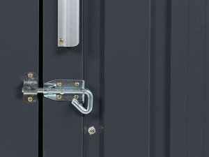 Beliani Stalowy domek narzędziowy z drewutnią szary AOSTA! 9