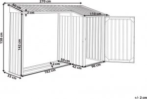 Beliani Stalowy domek narzędziowy z drewutnią szary AOSTA! 10