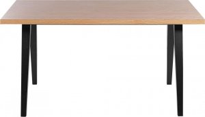 Beliani Stół do jadalni 150 x 90 cm jasne drewno z czarnym LENISTER! 3
