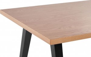 Beliani Stół do jadalni 150 x 90 cm jasne drewno z czarnym LENISTER! 4