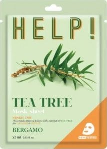 Bergamo BERGAMO HELP ! maseczka w płachcie drzewo herbaciane 25 ml 1