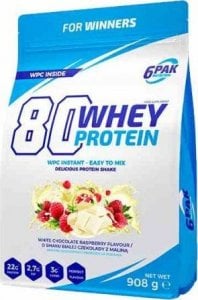 6PAK Nutrition 6PAK Nutrition 80 Whey Protein 908g White Chocolate Raspberry 1