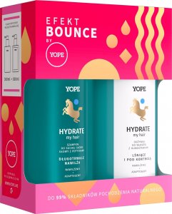 YOPE_SET Efekt Bounce Hydrate szampon do suchej skóry głowy z Pepydami 300ml + odżywka do włosów z Humektantami 300ml 1