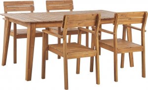 Beliani Lumarko Zestaw ogrodowy drewno akacjowe stół i 4 krzesła FORNELLI! 1