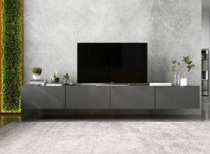 Meble Lindner Wisząca Szafka RTV Loft grafit komoda RTV 240cm 1