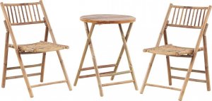 Beliani Zestaw mebli ogrodowych drewno bambusowe z poduszkami białymi SAVALLETRI! 3