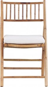 Beliani Zestaw mebli ogrodowych drewno bambusowe z poduszkami białymi SAVALLETRI! 5