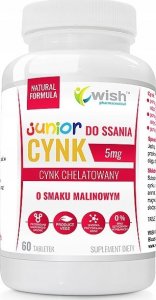 WISH WISH Cynk Junior Do Ssania 5mg 60tabs Raspberry 1