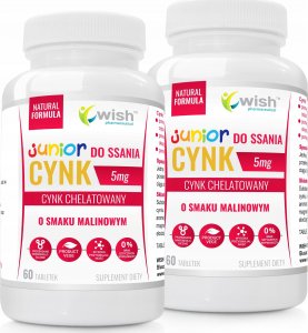 WISH WISH Cynk Junior Do Ssania 5mg 60tabs Raspberry 2