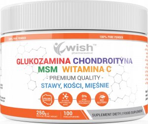 WISH WISH Glukozamina Chondroityna Msm Witamina C 250g Natural 1