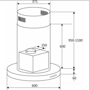 Okap Focus Okap wyspowy Porto 60 inox 5