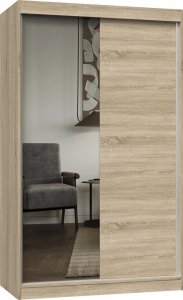 Topeshop Szafa przesuwna IGA 120cm, 1 lustro Dąb Sonoma 1