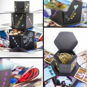 ToPrezent.pl Wysokie Pudełko Niespodzianka - Czarny EXPLOSION BOX 3