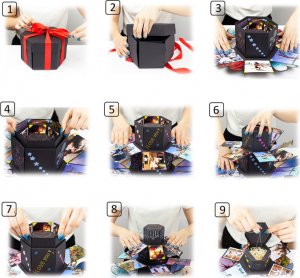 ToPrezent.pl Wysokie Pudełko Niespodzianka - Czarny EXPLOSION BOX 5