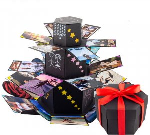 ToPrezent.pl Wysokie Pudełko Niespodzianka - Czarny EXPLOSION BOX 7