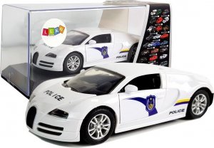 LeanToys Auto Sportowe Policyjne Policja z Napędem Dźwięk Światła Białe 1