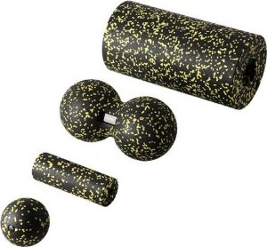 HMS FSBM04 BLACK-YELLOW SET ZESTAW DO MASAŻU WAŁKI/PIŁKI(4 szt) HMS 12