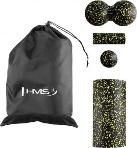 HMS FSBM04 BLACK-YELLOW SET ZESTAW DO MASAŻU WAŁKI/PIŁKI(4 szt) HMS 18