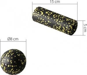 HMS FSBM04 BLACK-YELLOW SET ZESTAW DO MASAŻU WAŁKI/PIŁKI(4 szt) HMS 20