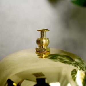 Vilde Dzwonek stołowy recepcyjny ręczny metalowy złoty 8,5x6 cm 4