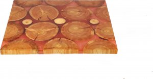 Wood & Resin Blat żywiczny z plastra drewna PDOB_104722_Z00 Żywica epoksydowa 69 cm x 92 cm x 3,5 cm | Szlifowany, Lakierowany spód (matowy), Brokat 1