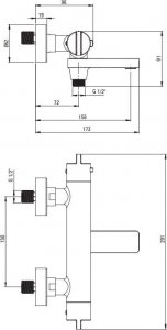 Bateria wannowa Deante Bateria wannowa termostatyczna 3