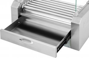 Royal Catering Podgrzewacz grill rolkowy do parówek hot-dogów z szufladą i osłoną - 7 rolek Podgrzewacz grill rolkowy do parówek hot-dogów z szufladą i osłoną - 7 rolek 4