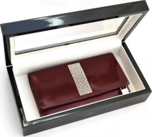 Swarovski Skórzany portfel z kamieniami swarovskiego  CV 150 czerwony CV 150 3