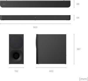 Soundbar Sony HT-SD40 2.1 soundbar z poteznym subwooferem o mocy 330 W i glosnikami X-Balanced 5