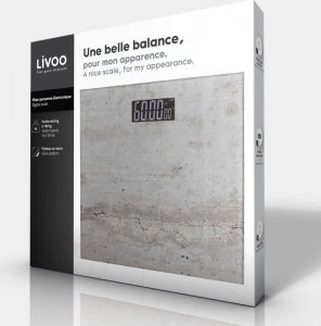 Waga łazienkowa Livoo LIVOO DOM382BE Elektroniczna waga lazienkowa - Wycisk betonu - Taca szklana - Wazenie do 180 kg - Precyzja 100g 3