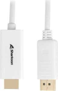 Adapter AV Sharkoon Sharkoon Displayport 1.2 to HDMI 4K White 2m ACTIVE 4Kx2K 60hz cable adapter 1