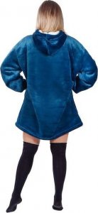 Springos Kocobluza damska oversize koc bluza 2w1 z kapturem ciepła niebieska UNIWERSALNY 6