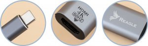 Adapter USB Reagle Adapter przejściówka USB-C HDMI 4K 60Hz Mac USB C 5