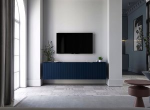 Meble Lindner Wisząca szafka Glamour Komoda RTV Granatowy 150 cm 2