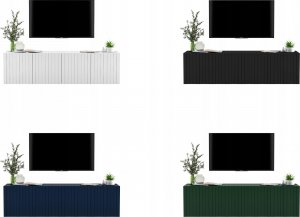 Meble Lindner Wisząca szafka Glamour Komoda RTV Granatowy 150 cm 5