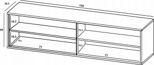 Meble Lindner Wisząca szafka Glamour Komoda RTV Granatowy 150 cm 7