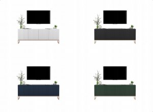 Meble Lindner Szafka RTV Glamour Komoda RTV Granatowa 150 cm 11